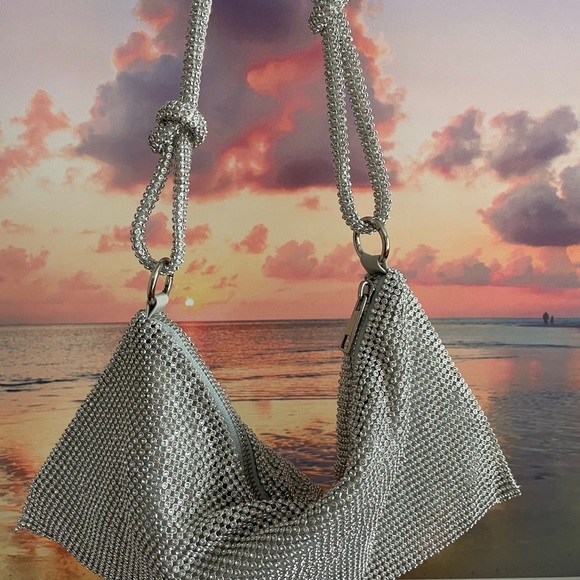 Rhinestone Knotted Shoulder Bag - Picture 3 of 7